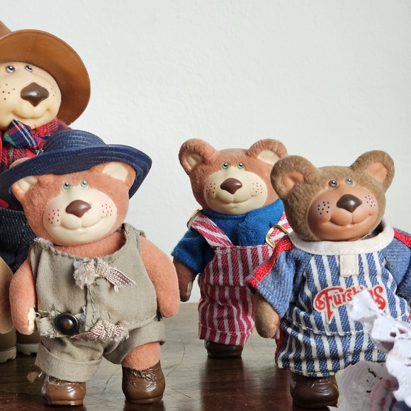 1986 Rare 10 Cabbage Patch Furskins Bears Lot, Panosh Moody Hollow House Playset - Picture 16 of 17